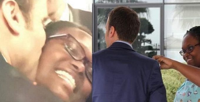 Emmanuel Macron en train d’embrasser Sibeth Ndiaye (photos)