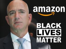 Amazon met une bannière Black Lives Matter sur leur site Web