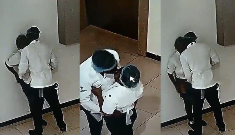 Deux employés d'un restaurants filmés par une vidéo-surveillance en train d'avoir des rapports se_uels