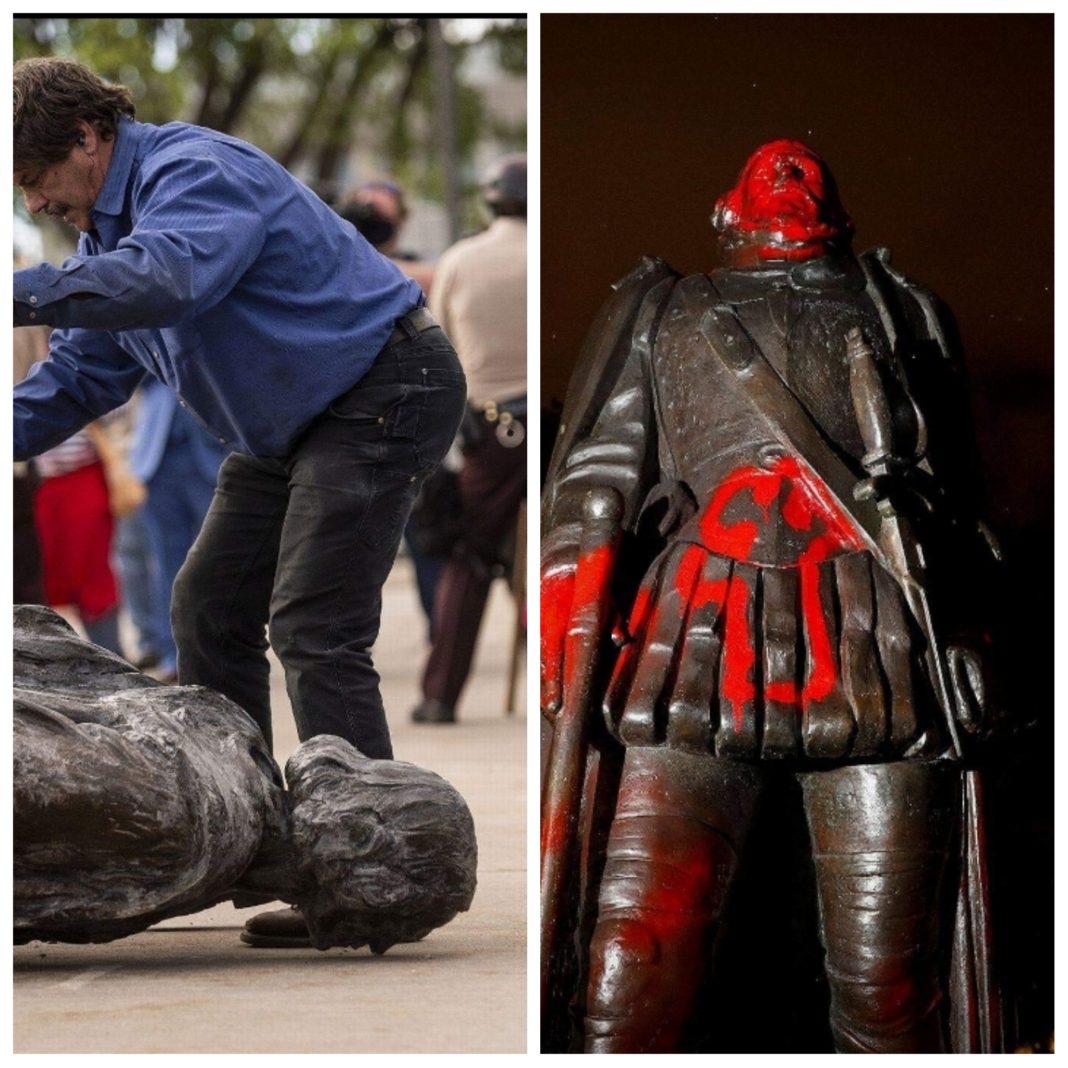 Manifestations de Black Lives Matters: Une statue qu’il renversait tombe sur sa tête