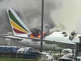 Un avion cargo d'Ethiopian Airlines prend feu en Chine