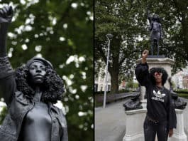 statue d'un marchand d'esclaves remplacée par celle d'une manifestante de Black Lives Matter