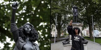 statue d'un marchand d'esclaves remplacée par celle d'une manifestante de Black Lives Matter