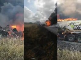 Un accident provoque un incendie incontrôlable