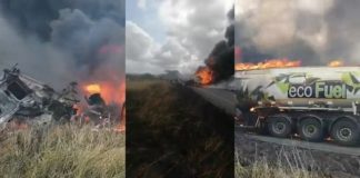 Un accident provoque un incendie incontrôlable