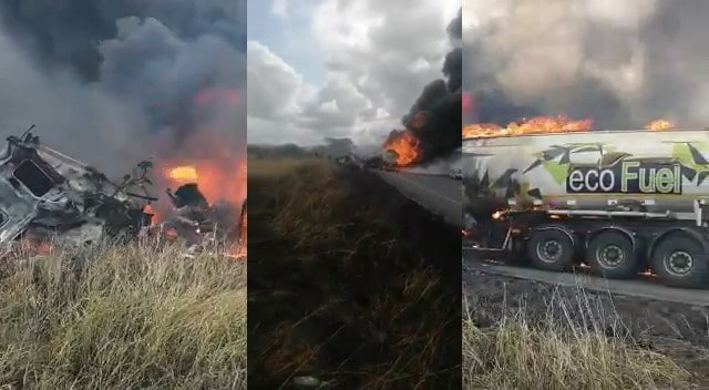 Un accident provoque un incendie incontrôlable