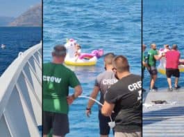 une fillette qui dérivait sur sa licorne sauvée