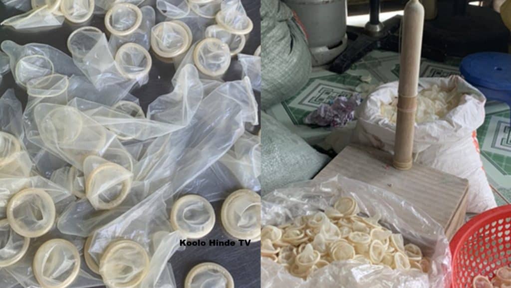preservatifs usagés emballés revendus