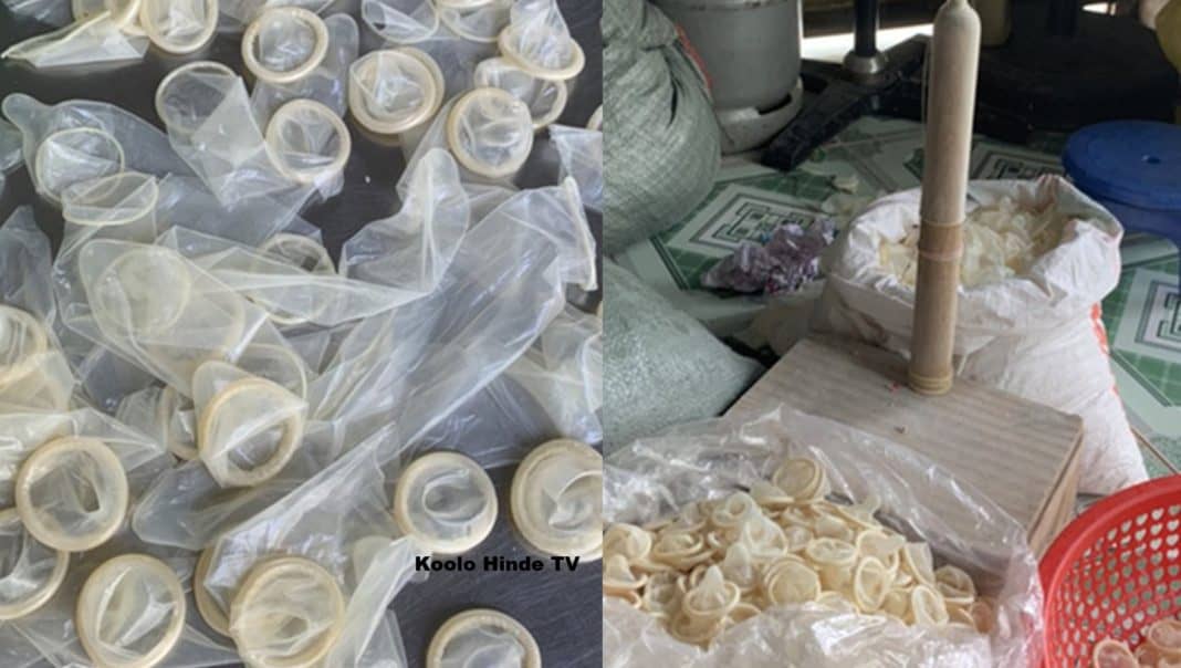 preservatifs usagés emballés revendus