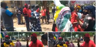 manifestation devant l'ambassade guinée prétoria