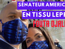 Un sénateur americain porte un masque en tissu leppi