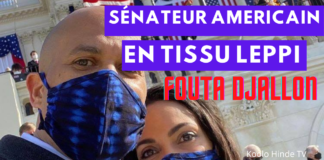 Un sénateur americain porte un masque en tissu leppi