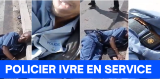 Un policier sud-Africain ivre