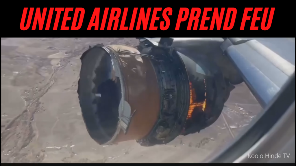 Un avion de United Airlines prend feu