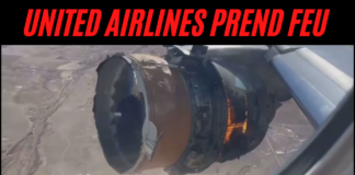 Un avion de United Airlines prend feu