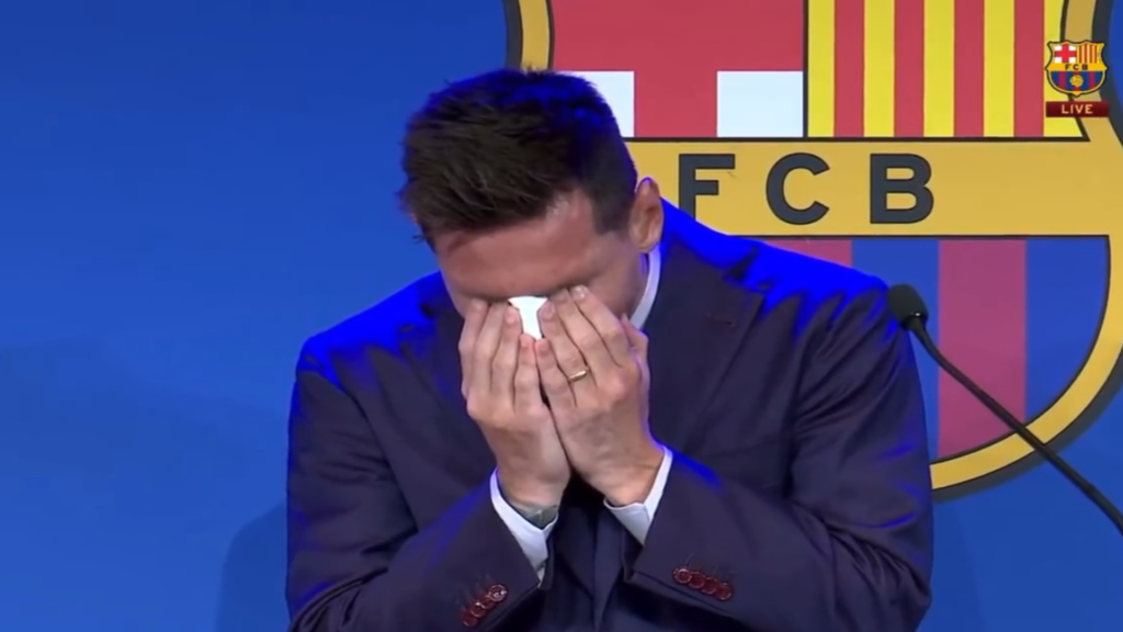 Lionel Messi en larmes