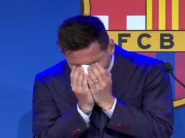 Lionel Messi en larmes