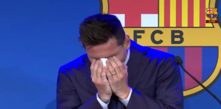 Lionel Messi en larmes