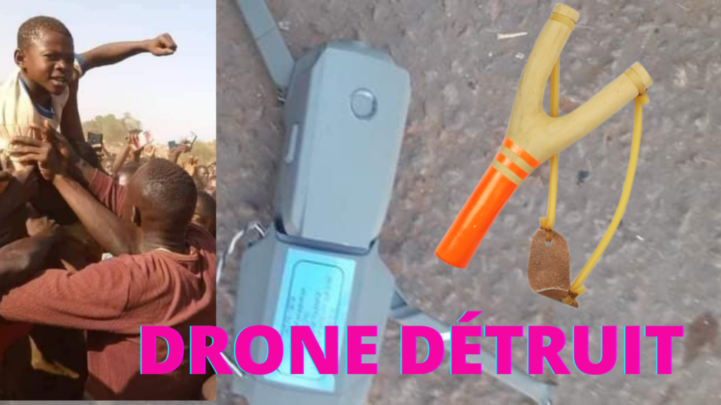 Un garçon détruit un drone français à Kaya au Burkina faso