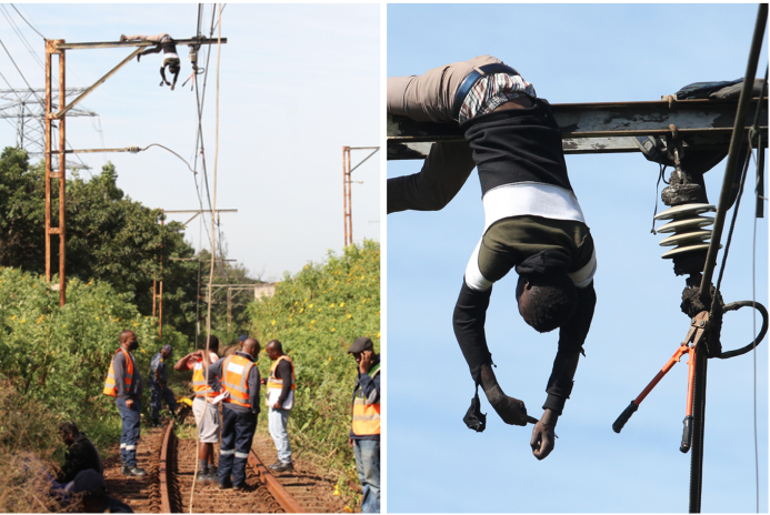 un voleur de cable electrocuté en Afrique du Sud