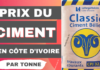 Prix de la tonne de ciment en Côte d'Ivoire 2022