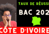 pourcentage bac 2022 côté d'ivoire