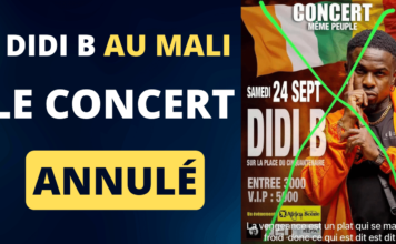 Le concert de Didi b au Mali annulé