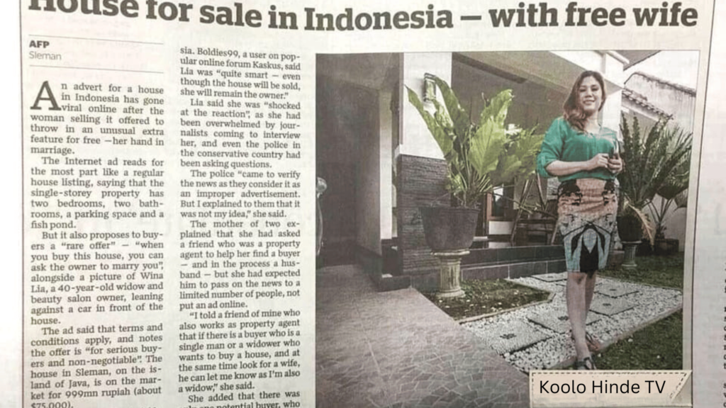 Maison avec femme à vendre en Indonésie