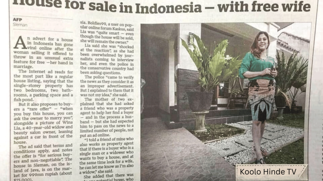 Maison avec femme à vendre en Indonésie