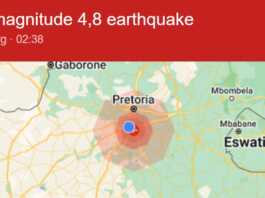 Un tremblement de terre frappe l'Afrique du Sud