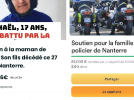 collecte de fonds pour le policier responsable de la mort de Naël à Nanterre.