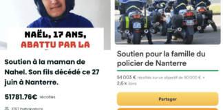 collecte de fonds pour le policier responsable de la mort de Naël à Nanterre.