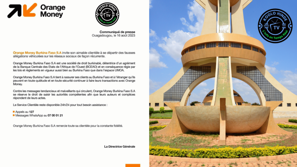 Orange Burkina Faso met fin aux rumeurs de suspension des transactions Orange Money