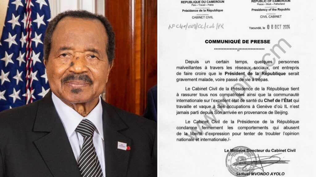 Le gouvernement camerounais dément les rumeurs sur l'état de santé de Paul Biya