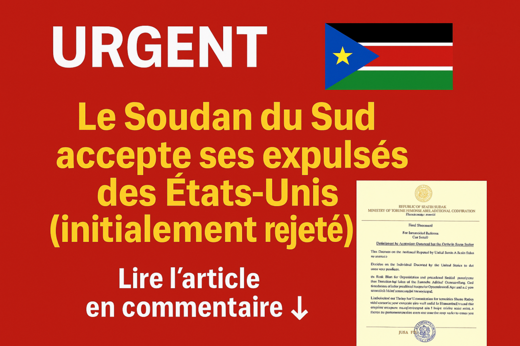 Le Soudan du Sud accepte finalement un expulsé congolais initialement rejeté