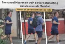 Emmanuel Macron aperçu en footing matinal à Mumbai